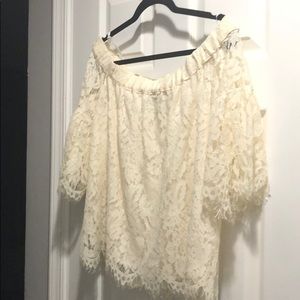 Of the shoulder lace top
